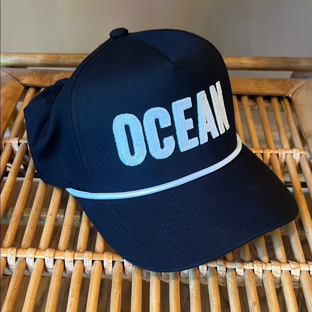 White and Black Baseball Hat with Curved Brim